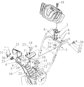 Chute Diagram and Parts List for 2X24-INCH (31AM6BVRB10)(2023) Cub Cadet Snow Blower